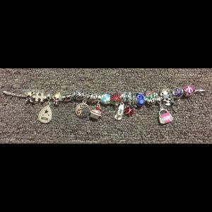 Stainless steel charm bracelet